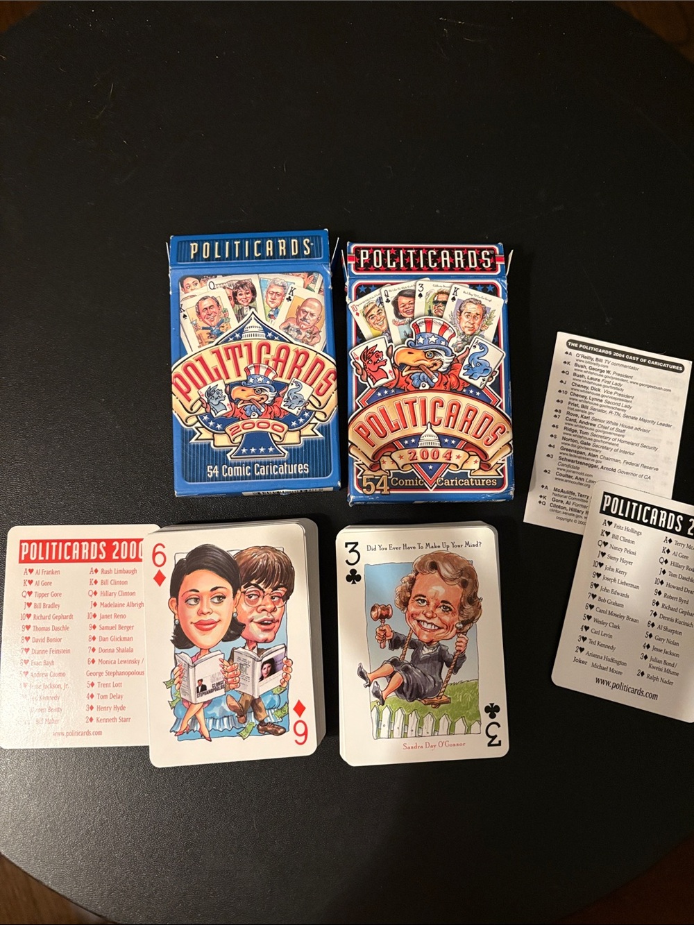 2 Decks of Politicards Comic Caricature (2000 & 2004)